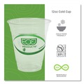 Cups | Eco-Products EP-CC12-GS 12 oz. GreenStripe Renewable and Compostable Cold Cups - Clear (1000/Carton) image number 7