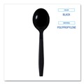 Disposable Spoons | Boardwalk BWKSSHWPPBIW Heavyweight Wrapped Polypropylene Soup Spoons - Black (1000/Carton) image number 4