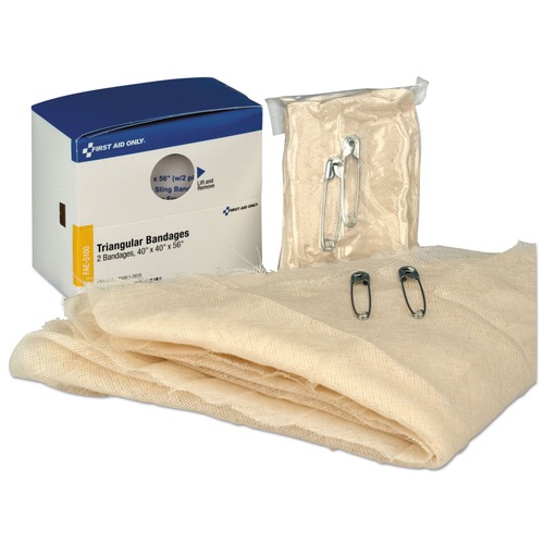 First Aid Kit Refills | First Aid Only FAE-5100 40 in. x 40 in.x 56 in. Triangular Bandages Refill for SmartCompliance Gen Business Cabinet (2/Box) image number 0