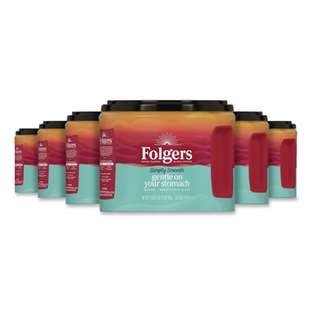  | Folgers 30446CT 27 oz. Canister Gentle On Your Stomach Simply Smooth Ground Coffee (6/Carton)
