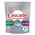 Dishwashing Detergents | Cascade 80720 11.7 oz. Bag ActionPacs - Fresh Scent (5/Carton) image number 0