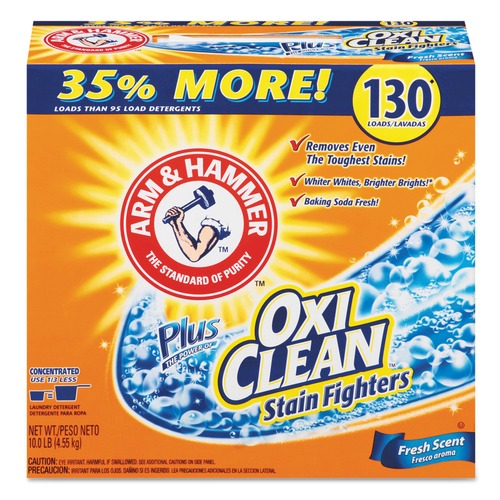 Laundry Detergents | Arm & Hammer 33200-00108 9.92 lbs. Power of OxiClean Powder Detergent - Fresh (3/Carton) image number 0
