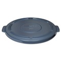 Waste Receptacle Lids | Rubbermaid Commercial FG264560GRAY 24.5 in. x 1.5 in. BRUTE Self-Draining Flat Top Lids - Gray image number 2