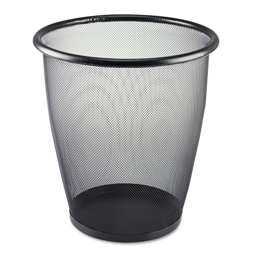 Indoor Waste Receptacles | Safco 9717BL Onyx 5-Gallon Round Steel Mesh Wastebasket - Black image number 0