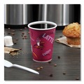 Cups | SOLO 412SIN-0041 12 oz. Paper Hot Drink Cups in Bistro Design - Maroon (50/Pack) image number 8