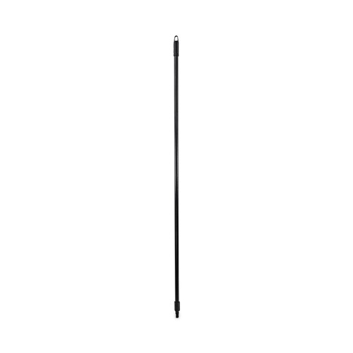 Handles & Braces | Boardwalk BWK636 1 in. Diameter x 60 in. Fiberglass Broom Handle Nylon Plastic Threaded End - Black image number 0