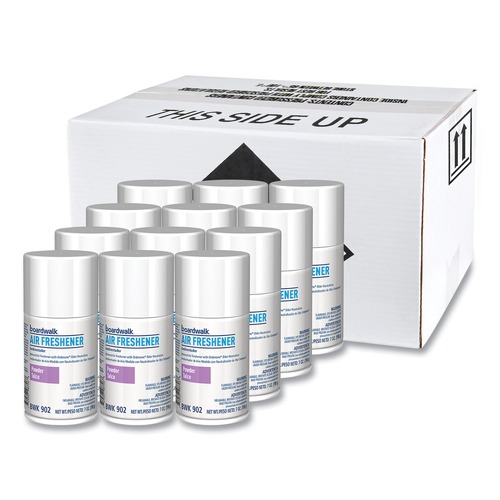 Air Fresheners & Odor Eliminators | Boardwalk 1048762 7 oz. Aerosol Spray Metered Air Freshener Refill - Powder Mist (12/Carton) image number 0