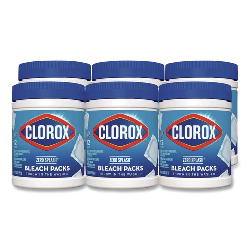 Bleach | Clorox 31371 Zero Splash Bleach Packs - Regular (6 Canisters/Carton) image number 0