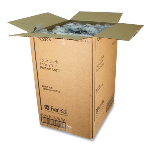 Cups | Fabri-Kal 000000000009505146 5.5 oz. Plastic Portion Cups - Black (2500/Carton) image number 0