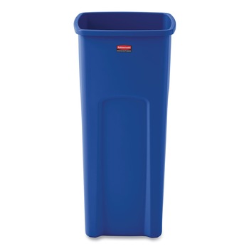 RECYCLING KITS | Rubbermaid Commercial FG356973BLUE 23 Gallon Plastic Recycled Untouchable Square Recycling Container - Blue