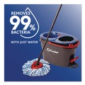 Mops | O-Cedar 168534EA 51 in. Adjustable Handle EZWring RinseClean Spin Mop System - Blue/White Microfiber Head, Red/Gray Handle image number 1