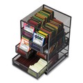 Condiment Organizers | Mind Reader MMTDR5-BLK 6.75 in. x 7 in. x 10 in. 5-Compartment Network Collection Tea Countertop Organizer - Black image number 3