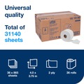 Perforated Roll & Hand Towels | Tork 161990 2-Ply Septic Safe Universal Bath Tissue Roll with OptiCore - White (36/Carton) image number 4