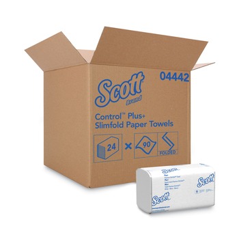 Scott 04442 7.5 in. x 11.6 in. Slimfold Towels - White (90/Pack, 24 Packs/Carton)
