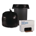 Low-Density Trash Bags | Boardwalk X6639SKKR01 33 in. x 39 in. 33 gal. 1.2 mil Recycled Low-Density Polyethylene Can Liners - Black (100/Carton) image number 2