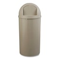 Indoor Waste Receptacles | Rubbermaid Commercial FG817088BEIG Marshal 25-Gallon Plastic Round Classic Container - Beige image number 1