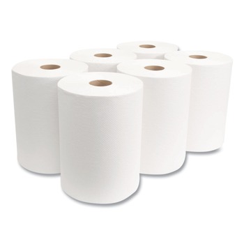 Morcon Paper W106 1-Ply 10 in. x 800 ft. 10 in. Roll Towels - White (6/Carton)