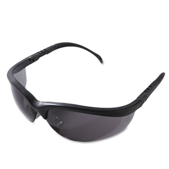 JANITORIAL | MCR Safety KD112 Klondike Safety Glasses - Matte Black Frame Gray Lens (12/Box)