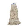 Mop Heads | Boardwalk BWK824C 24 oz. Lie-Flat Cotton Fiber Mop Head - White (12/Carton) image number 0