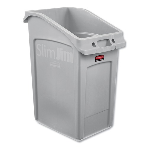 Indoor Waste Receptacles | Rubbermaid Commercial 2026721 Slim Jim 23 Gallon Polyethylene Under-Counter Container - Gray image number 0