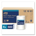 Perforated Roll & Hand Towels | Tork 121201 2 Ply 9 in. x 11.8 in. Advanced Centerfeed Hand Towel - White (6/Carton) image number 1