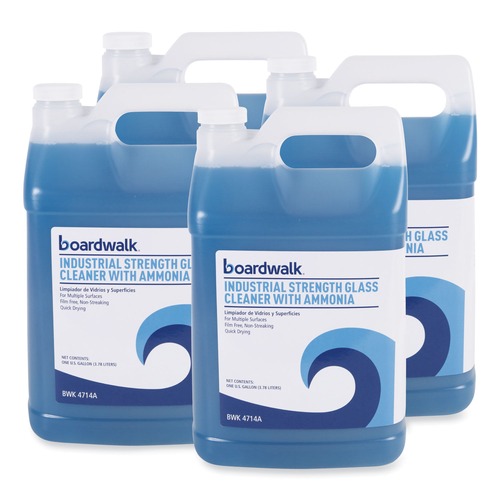 Disinfecting & Cleaning Solutions | Boardwalk 585600-41ESSN Industrial Strength 1 Gallon Bottle Glass Cleaner with Ammonia (4/Carton) image number 0