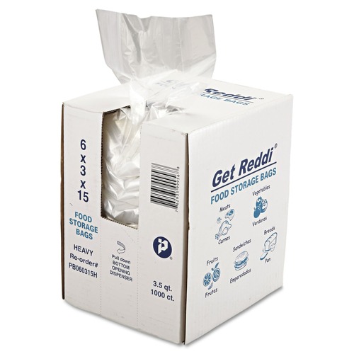 Food & Utility Bags | Inteplast Group PB060315H 3.5 qt 1 mil. 6 in. x 15 in. Food Bags - Clear (1000/Carton) image number 0