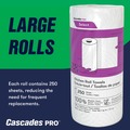 Perforated Roll & Hand Towels | Cascades PRO K250 8 in. x 11 in. 2-Ply Select Kitchen Roll Towels (12/Carton) image number 4