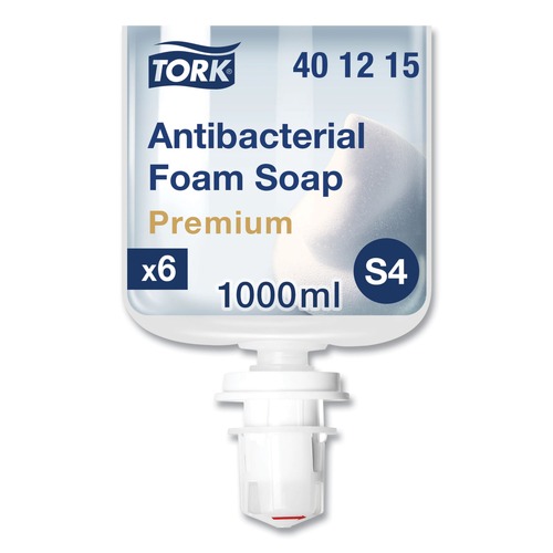 Soap Refills | Tork 401815 1L Unscented Premium Antibacterial Foam Soap (6/Carton) image number 0