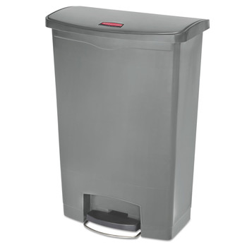 Rubbermaid Commercial 1883606 Streamline 24 Gallon Front Step Style Polyethylene/Resin Step-On Container - Gray