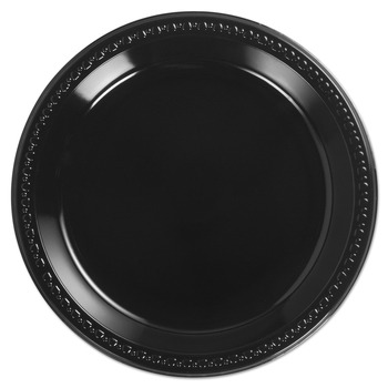 Chinet 81410 10.25 in. Heavyweight  Plastic Plates - Black (4 Packs/Carton)