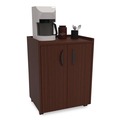 Refreshment Stations | Safco 8953MH 23 in. x 18 in. x 31 in. 3 Shelves Engineered Wood Mobile Refreshment Center - Mahogany image number 3
