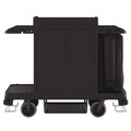 Perforated Roll & Hand Towels | Suncast Commercial HKC1000 24 in. x 62.13 in. x 49.75 in. 1 Shelf Plastic Standard Housekeeping Cart - Black image number 4
