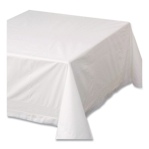 Table Covers & Skirts | Hoffmaster 210066 72 in. x 72 in. Tissue/Poly Tablecovers - White (25/Carton) image number 0