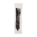 Cutlery Kits | Pactiv Corp. GKFKNECH Individually Wrapped Heavyweight Plastic Gardenware Cutlery Fork/Knife/Napkin Kit - Black (500/Carton) image number 5