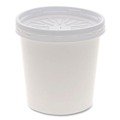 Food Containers & Lids | Pactiv Corp. D16RBLD 3.75 in. Diameter x 3.88 in. h 16 oz Paper Round Food Container and Lid Combo - White (250/Carton) image number 1
