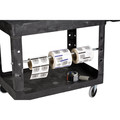 Carts | Rubbermaid Commercial FG452088BLA 25.9 in. x 45.2 in. x 32.2 in. 500 lbs. Capacity 2 Lipped Shelves Heavy-Duty Plastic Utility Cart - Black image number 12