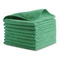 Cleaning Cloths & Wipes | Rubbermaid Commercial 1820578 12 in. x 12 in. Microfiber Cleaning Cloths - Green (24/Pack) image number 1