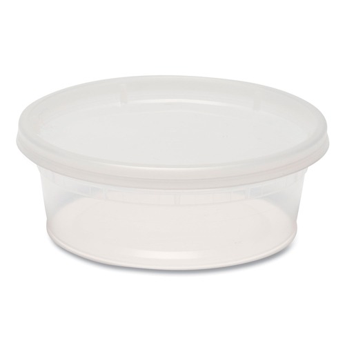 Food Containers & Lids | GEN TD40008E 8 oz. Plastic Deli Containers with Lid - Clear (240/Carton) image number 0
