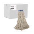 Mop Heads | Boardwalk BWK720C 20 oz. Economical Lie-Flat Cotton Fiber Mop Head - White (12/Carton) image number 2