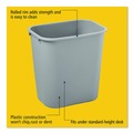 Indoor Waste Receptacles | Rubbermaid Commercial FG295600GRAY 7-Gallon Rectangular Deskside Wastebasket - Gray image number 2