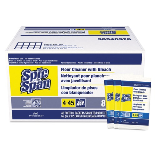 Floor Cleaners | Spic and Span 02010 2.2 oz. Packet Bleach Floor Cleaner (45-Piece/Carton) image number 0