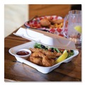 Food Containers & Lids | Eco-Products EP-HC93NFA Vanguard 9 in. x 9 in. x 3 in. 3-Compartment Renewable and Compostable Sugarcane Clamshells - White (200/Carton) image number 7