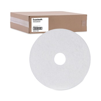Boardwalk BWK4017WHI 17 in. Diameter Polishing Floor Pads - White (5/Carton)