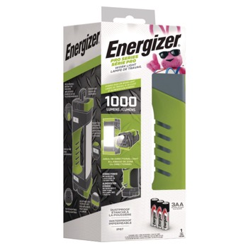 SECURITY FLASHLIGHTS | Energizer ENYPWL31 Rechargeable Lithium-Ion Pro Series Work Light with 3 AA Batteries - Gray/Green