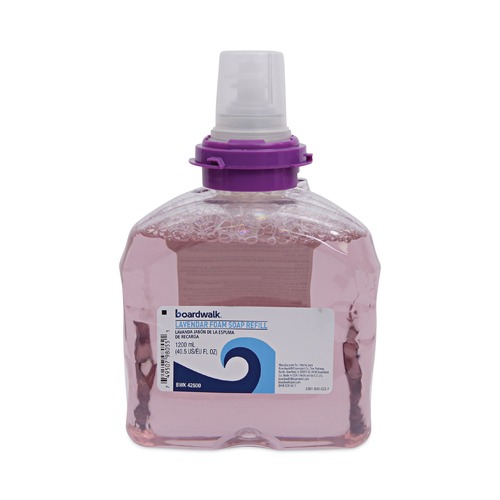 Soap Refills | Boardwalk 5361-02-GCE00LP 1200 mL Lavender Foam Soap Refill - Cranberry Scent (2/Carton) image number 0