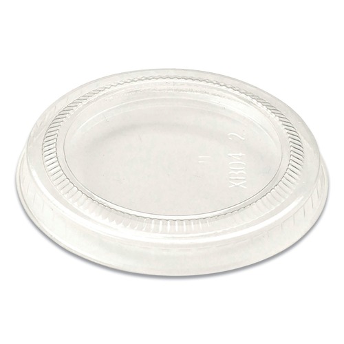 Food Containers & Lids | World Centric CPLCS2S 2.6 in. Diameter x 0.3 in. h PLA Plastic Lids for Fiber Cups - Clear (2,000/Carton) image number 0