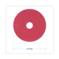 Floor Pads-Cleaning, Buffing & Polishing | Boardwalk BWK4016RED 16 in. Diameter Buffing Floor Pads - Red (5/Carton) image number 2