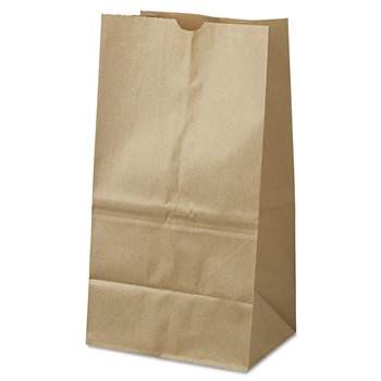 GROCERY BAGS | Ross & Wallace Paper Products 100326500PK/BL 8.25 in. x 5.25 in. x 16.13 in. #25 Squat Size Grocery Paper Bags - Kraft (500/Bundle)