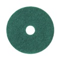 Floor Pads-Stripping | Boardwalk BWK4017GRE 17 in. Diameter Heavy-Duty Scrubbing Floor Pads - Green (5/Carton) image number 1